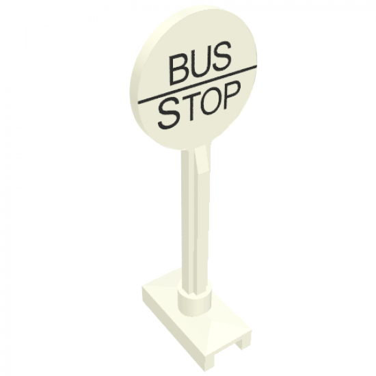 Road Sign Round with Bus Stop Pattern