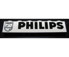 Brick 1 x 6 with Black 'PHILIPS' Text and Logo Pattern