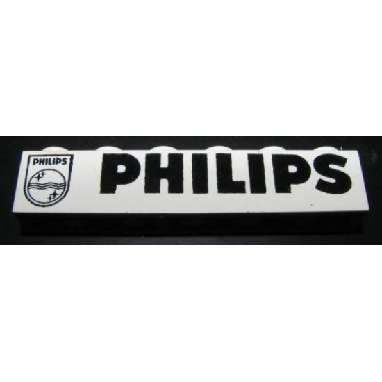 Brick 1 x 6 with Black 'PHILIPS' Text and Logo Pattern