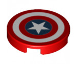 Tile, Round 2 x 2 with Bottom Stud Holder with Captain America Star Pattern