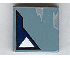 Tile 2 x 2 with One White Triangle and Wear Marks Adjacent Pattern (Sticker) - Sets 7252 / 7283