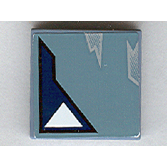 Tile 2 x 2 with One White Triangle and Wear Marks Adjacent Pattern (Sticker) - Sets 7252 / 7283