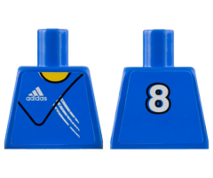Torso Soccer Adidas Logo Blue No.8 Pattern (Stickers)