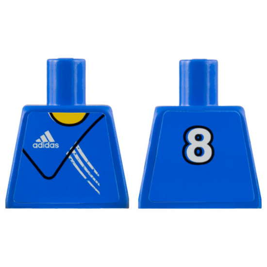 Torso Soccer Adidas Logo Blue No.8 Pattern (Stickers)