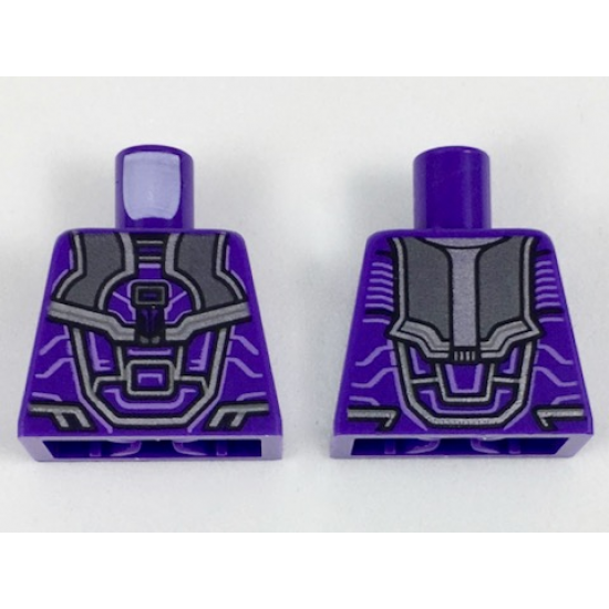 Torso Armor with Black, Silver, and Lavender Details Pattern
