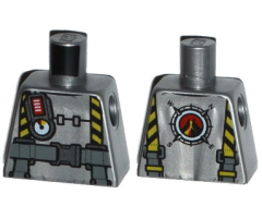 Torso Safety Suit with Gauge, Black and Yellow Straps and Gray Belt with Silver Clasp Pattern