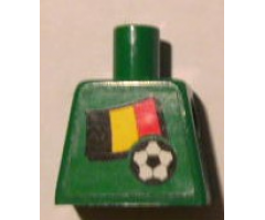 Torso Soccer Belgian Goalie, Belgian Flag Sticker Front, White Number Sticker Back (specify number in listing)