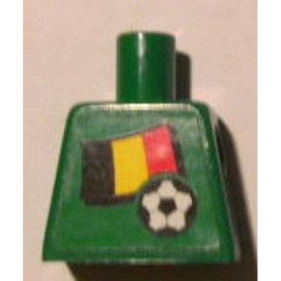 Torso Soccer Belgian Goalie, Belgian Flag Sticker Front, White Number Sticker Back (specify number in listing)