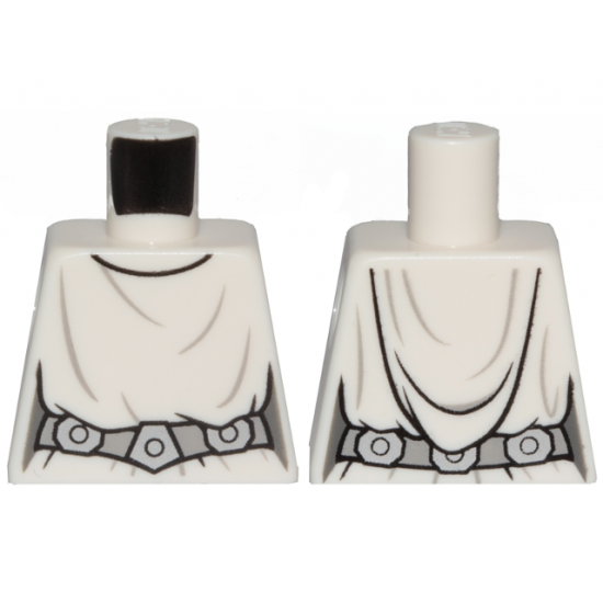 Torso SW Loose Dress Dark Bluish Gray Folds, Detailed Belt Pattern (Leia)