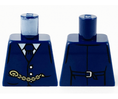 Torso Suit Jacket Buttoned, Tie and Gold Chain Pattern