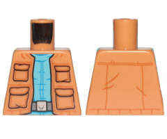 Torso SW Vest with Pockets and Medium Blue Creased Shirt with Gray Belt Pattern (Greedo)