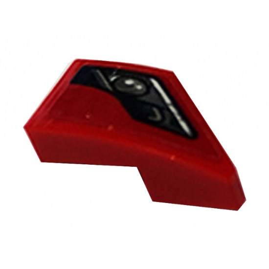 Wedge 2 x 1 with Stud Notch Left with Car Headlight Pattern (Sticker) - Set 76895