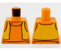 Torso Turtleneck with Bright Light Orange Vest Pattern