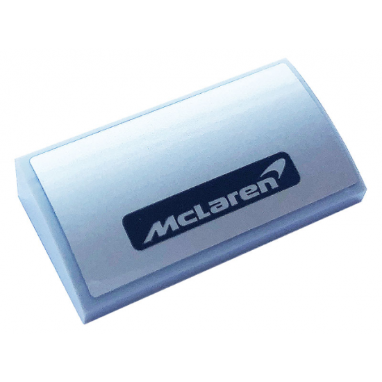 Slope, Curved 2 x 4 x 2/3 with Bottom Tubes with Silver Logo 'MCLAREN' on Silver Background Pattern (Sticker) - Set 42123