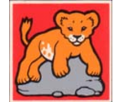 Duplo, Tile 2 x 2 x 1 with Lion Mosaic Picture 17 Pattern (Set 1019)