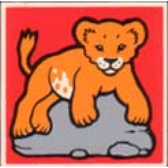 Duplo, Tile 2 x 2 x 1 with Lion Mosaic Picture 17 Pattern (Set 1019)