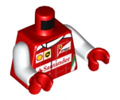 Torso Speed Champions with Shell, UPS, Ferrari, Puma and Red Santander Logo Front, Ferrari Logo Back Pattern / White Arms / Red Hands