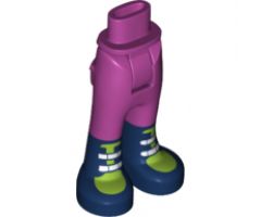 Mini Doll, Legs with Hips and Trousers with Back Pockets and Dark Blue Boots with Lime Tops and White Fasteners Pattern