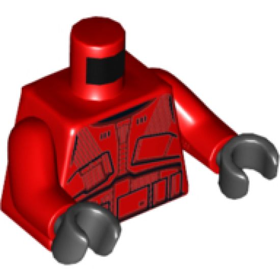 Torso SW Armor Sith Trooper Ep. 9 with Black Lines Pattern / Red Arms / Black Hands