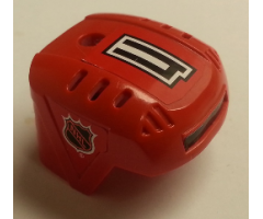 Sports Hockey Helmet with NHL Logo Both Sides, Black Number 4 and Black Stripe Pattern (Stickers) - Set 3540