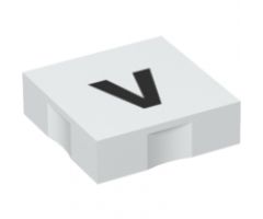 Duplo, Tile 2 x 2 with Black Lowercase Letter v Pattern