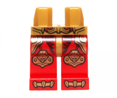 Hips and Red Legs with Gold Belt, Armor with Scales, Gold Lion Knee Pads and Claws Pattern