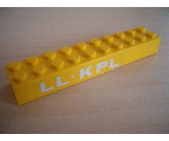 Brick 2 x 10 with 'LL - KPL' Pattern on Both Sides (Stickers) - Set 6697