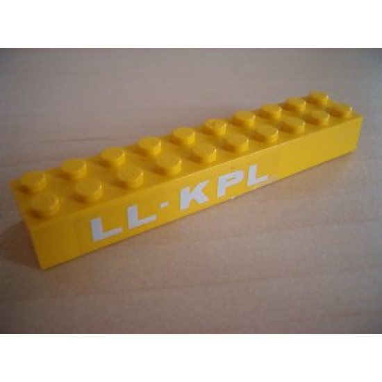 Brick 2 x 10 with 'LL - KPL' Pattern on Both Sides (Stickers) - Set 6697