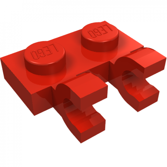 Plate, Modified 1 x 2 with 2 U Clips (Horizontal Grip)