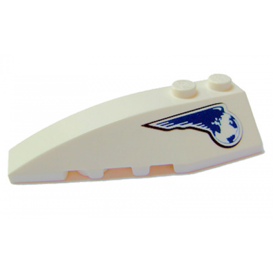 Wedge 6 x 2 Left with Winged Globe Pattern (Sticker) - Set 7628
