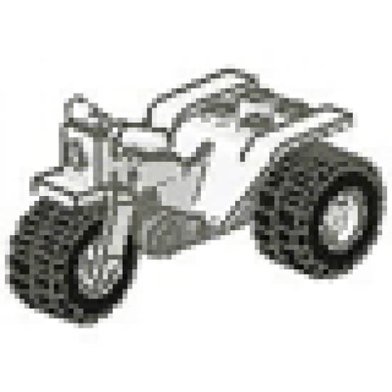 Riding Cycle Tricycle with Dark Gray Chassis & White Wheels