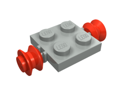 Wheel Plate, Modified 2 x 2 with Wheels Red