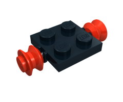 Wheel Plate, Modified 2 x 2 with Wheels Red