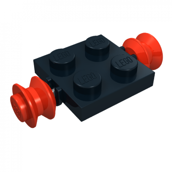 Wheel Plate, Modified 2 x 2 with Wheels Red
