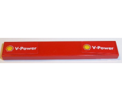 Tile 1 x 6 with White 'V-Power' and Shell Logo on Both Ends Pattern (Stickers) - Sets 8168 / 8185