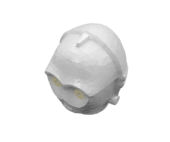Minifigure, Head, Modified SW C-3PO / K-3PO Protocol Droid with Yellow Eyes Pattern