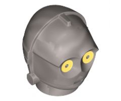 Minifigure, Head, Modified SW C-3PO / K-3PO Protocol Droid with Yellow Eyes Pattern