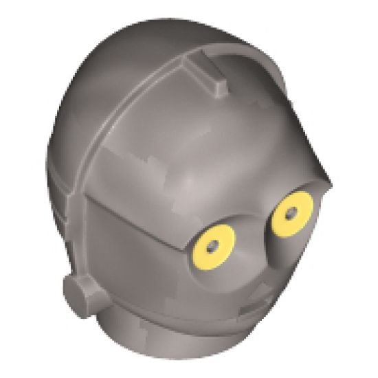 Minifigure, Head, Modified SW C-3PO / K-3PO Protocol Droid with Yellow Eyes Pattern