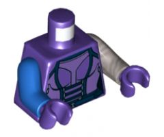 Torso Female Purple Armor with Dark Blue Belt Pattern / Flat Silver Arm Left / Blue Arm Right / Dark Purple Hands