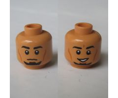 Minifigure, Head Dual Sided Male Black Eyebrows, Goatee, Cheek Lines, Smile / Neutral Pattern (SW Kanan Jarrus) - Hollow Stud