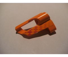 Technic, Panel Fairing # 6 Small Short, Large Hole, Side B with Red and Orange Checkered Pattern (Sticker) - Set 8473