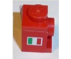Brick, Modified 1 x 1 with Italian Flag Pattern on Both Sides (Stickers)