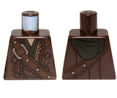 Torso LotR Coat with Shoulder Strap, Silver Buckle and Dark Green Hood Pattern