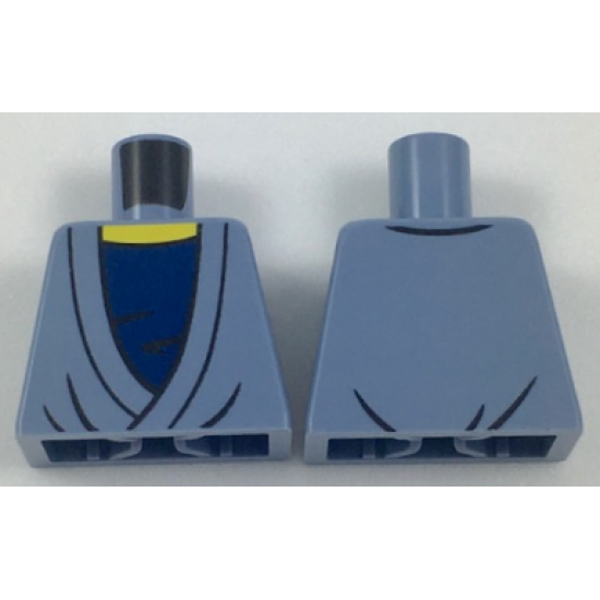 Torso Robe over Dark Blue Shirt Pattern