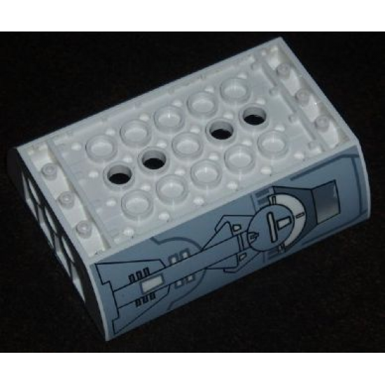 Slope, Curved 6 x 8 x 2 Inverted Double with SW Star Destroyer Escape Pod Pattern on Both Sides (Stickers) - Set 6211