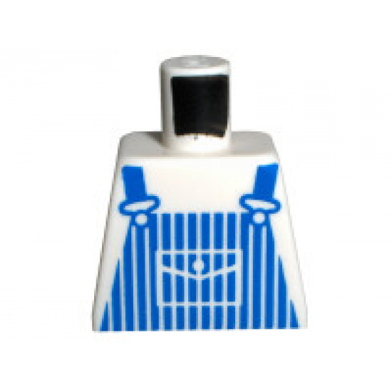 Torso Train Blue Striped Overalls Pattern
