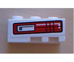 Wedge 3 x 2 Left with Red and Black Taillight Pattern (Sticker) - Set 8286