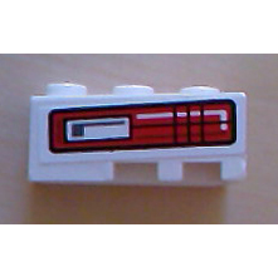 Wedge 3 x 2 Left with Red and Black Taillight Pattern (Sticker) - Set 8286