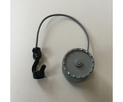 Duplo Winch Drum Wide with Dark Bluish Gray Thick String and Thin Hook with Stud Case, Rotating