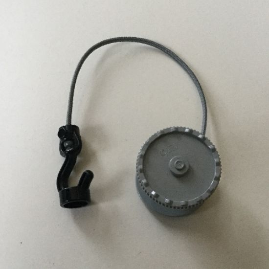 Duplo Winch Drum Wide with Dark Bluish Gray Thick String and Thin Hook with Stud Case, Rotating